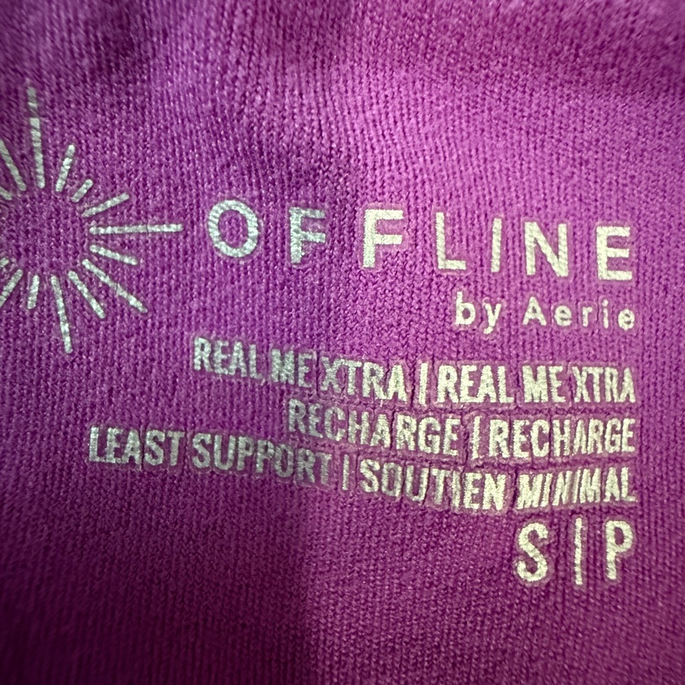 Aerie Cropped Sports Tank Top/Built in Bra-Violet, size S - Picture 5 of 6